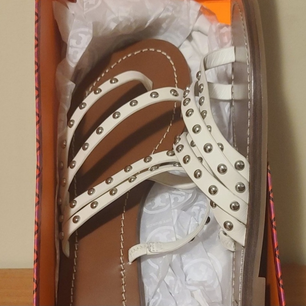 Tory Burch White Studded Sandals 7.5US
